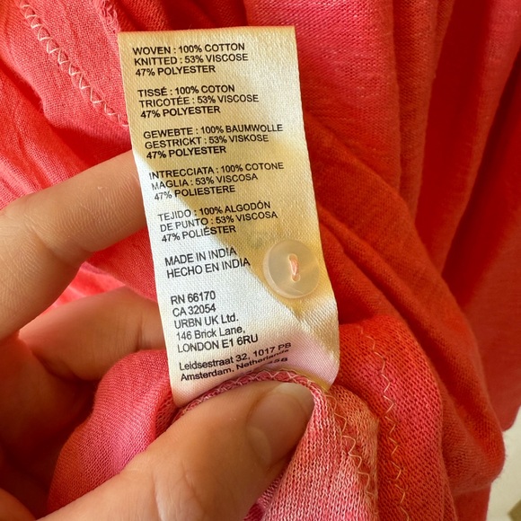 NWT Free People Sea Breeze Sleeveless Tunic Shirt Electropop (Coral) SZ Medium - Picture 4 of 6